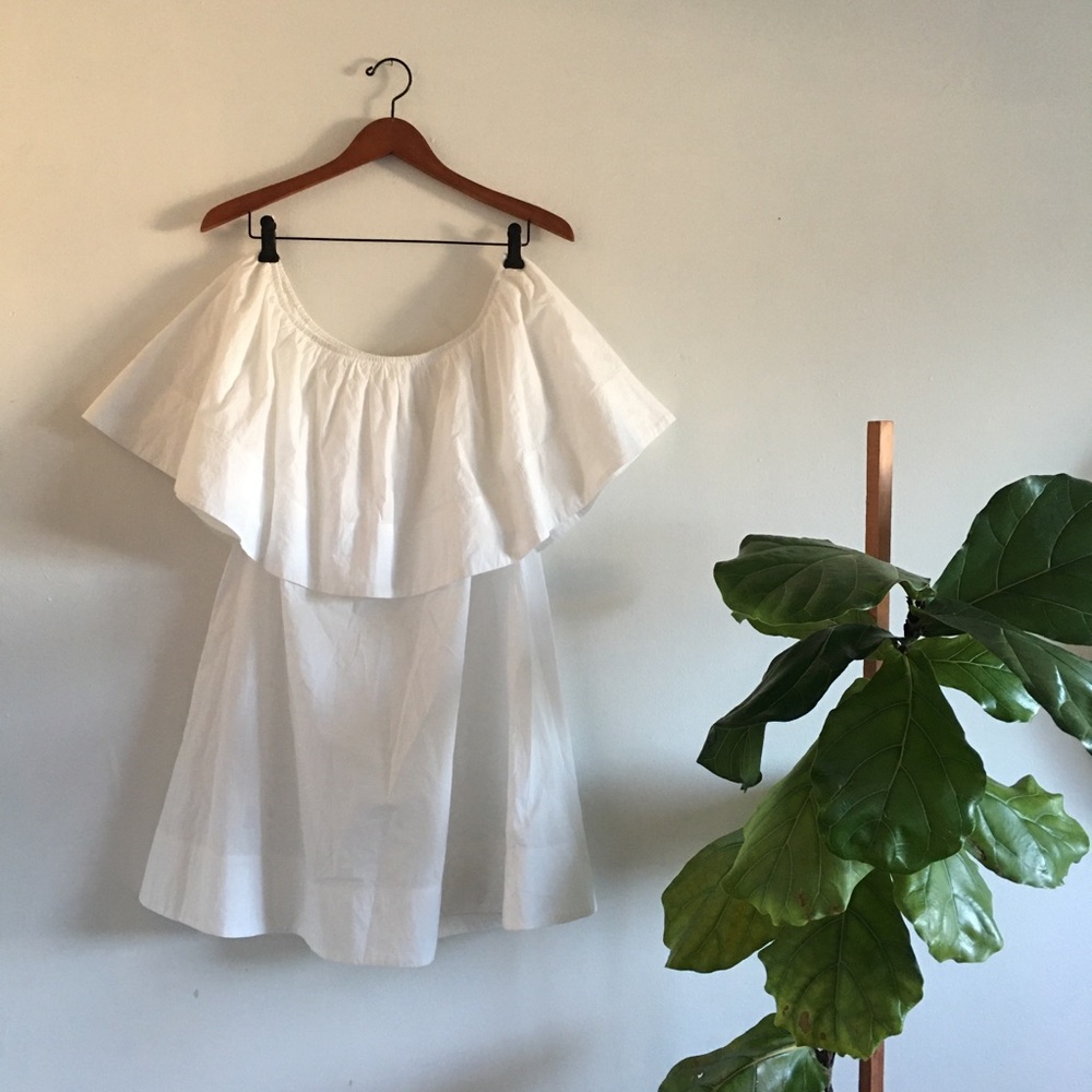 APIECE APART White Off the Shoulder Cotton Blouse